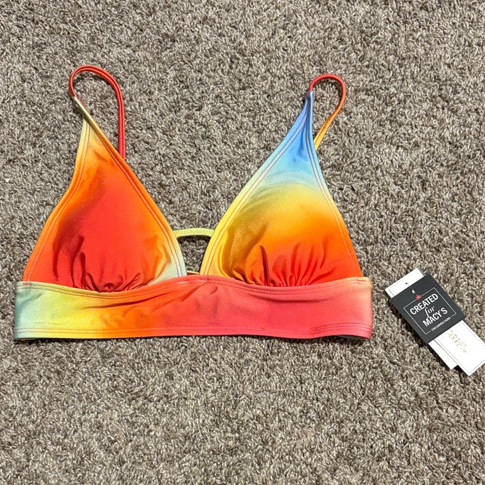 Colorful Gradient Bikini Top size M NWT